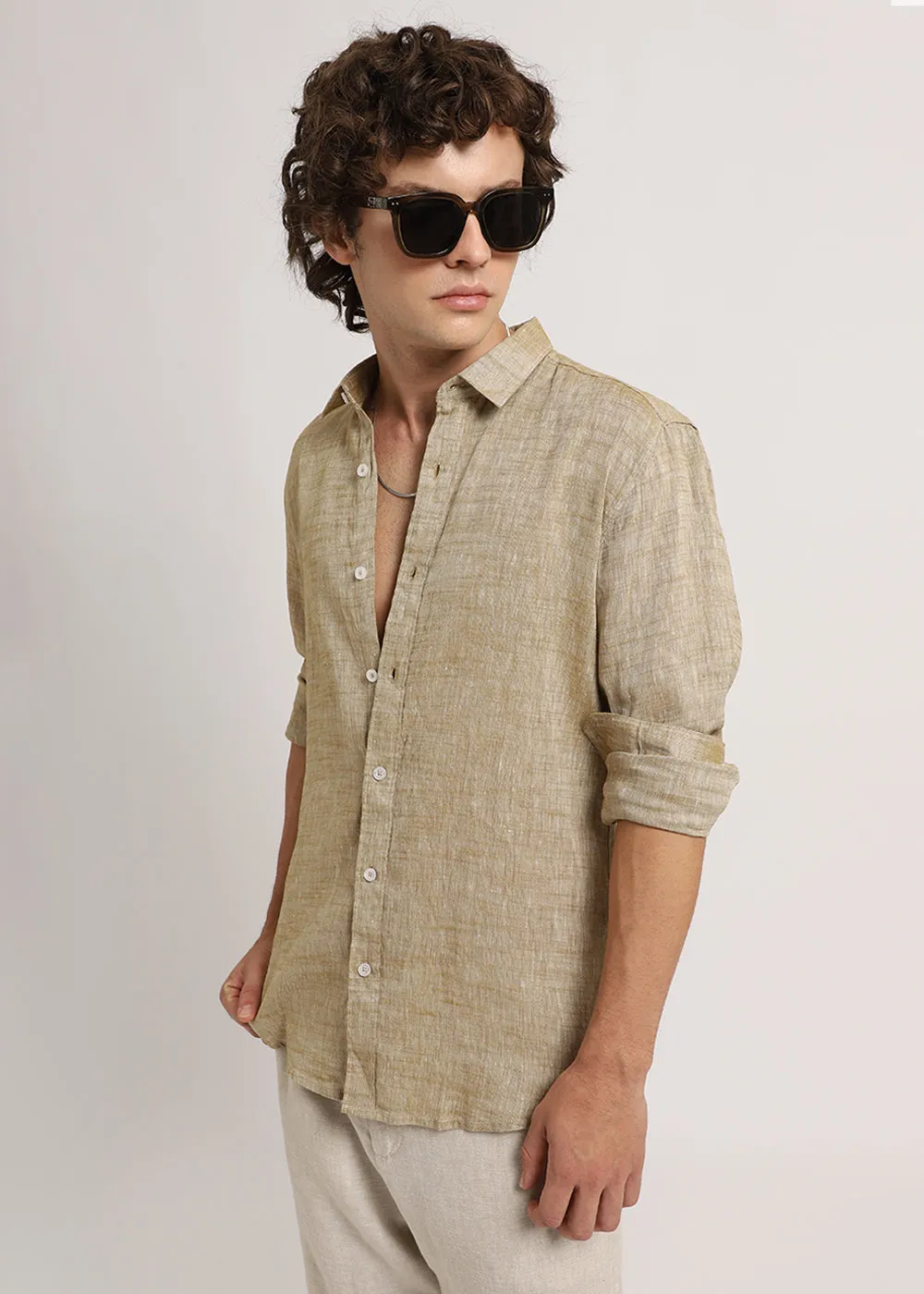 Beige Linen Shirt