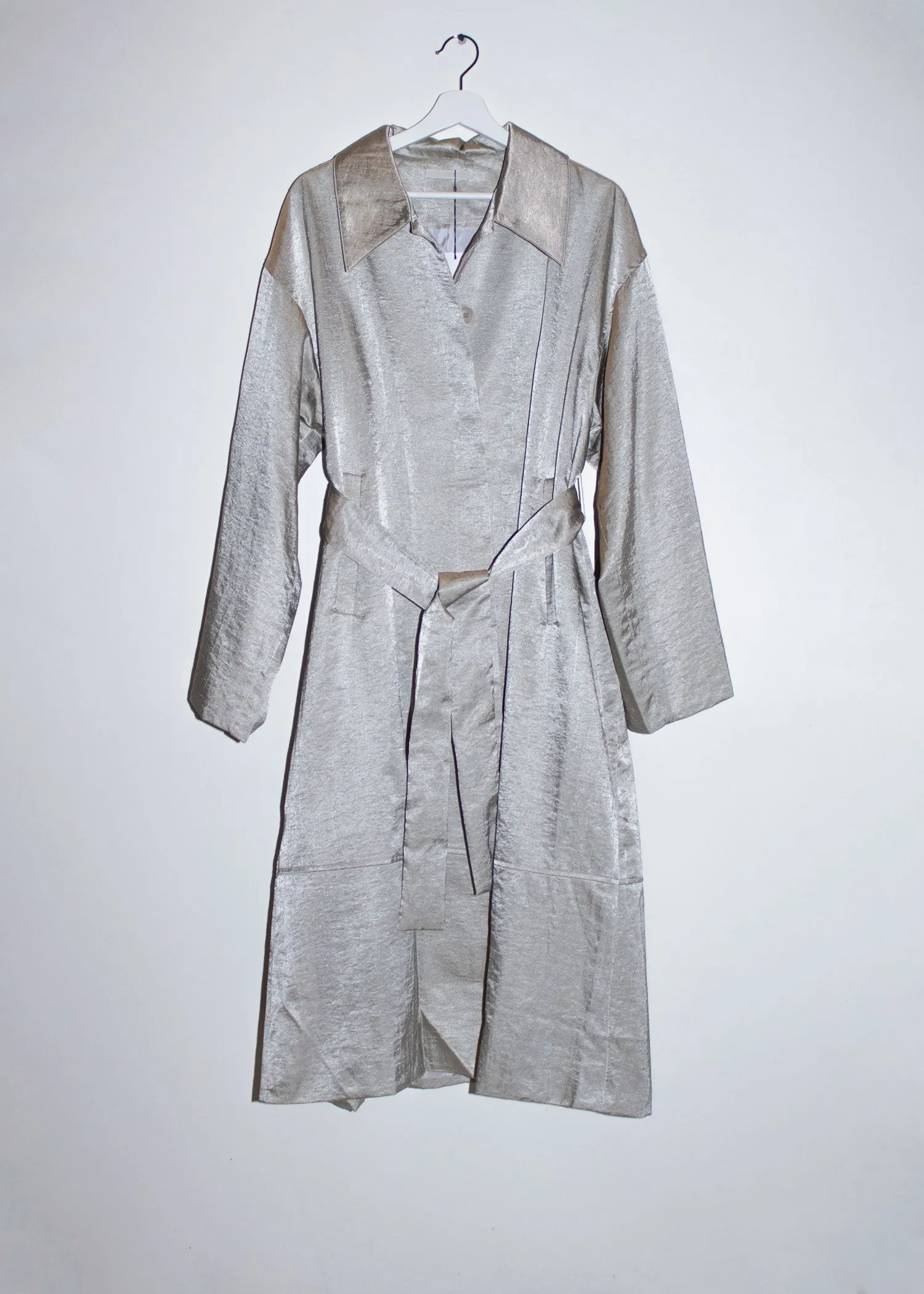 Belted Satin Trench Coat