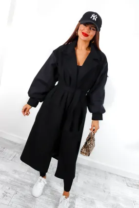 Better Sleeve Right Now - Black Longline Coat