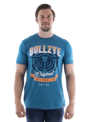 Bullzye Mens Chain Short Sleeve Tee - Denim - B2S1503184