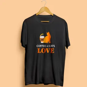 Coffee Cats Love Half Sleeve T-Shirt