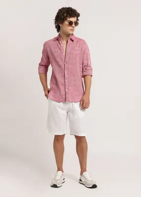 Coral Pink Linen Shirt