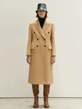 Double Breasted Wool Blend Coat