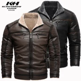 Thickened Faux Fur Leather Jacket - Retro Textured Warm Plush Winter Coat | KH-209