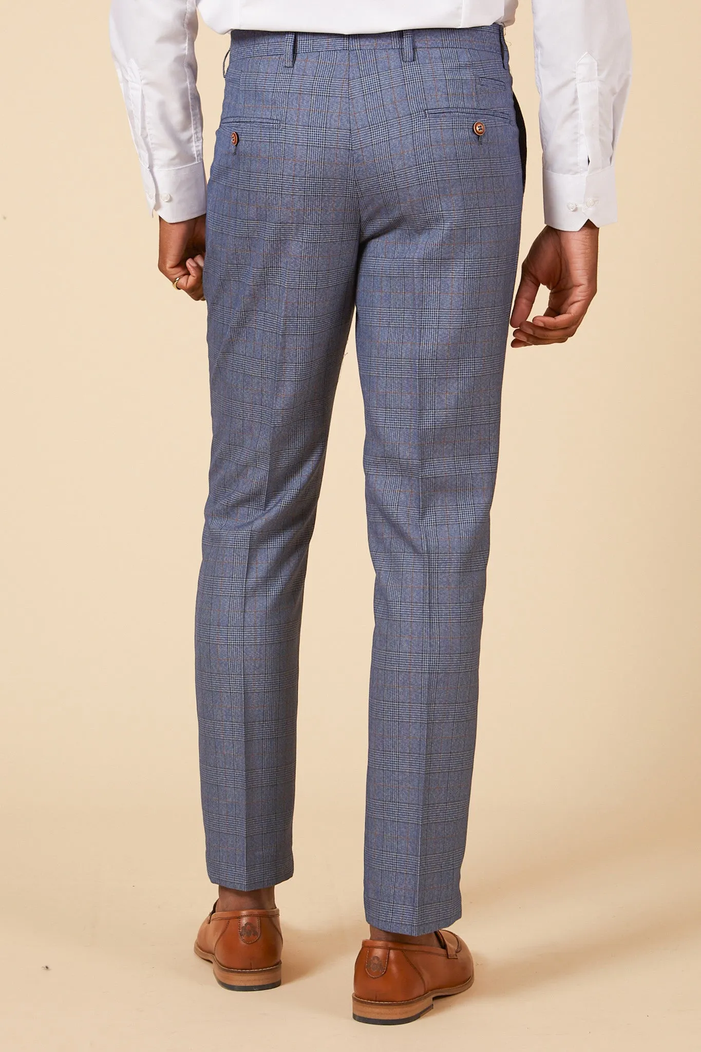 GEORGE - Light Blue Check Three Piece Suit