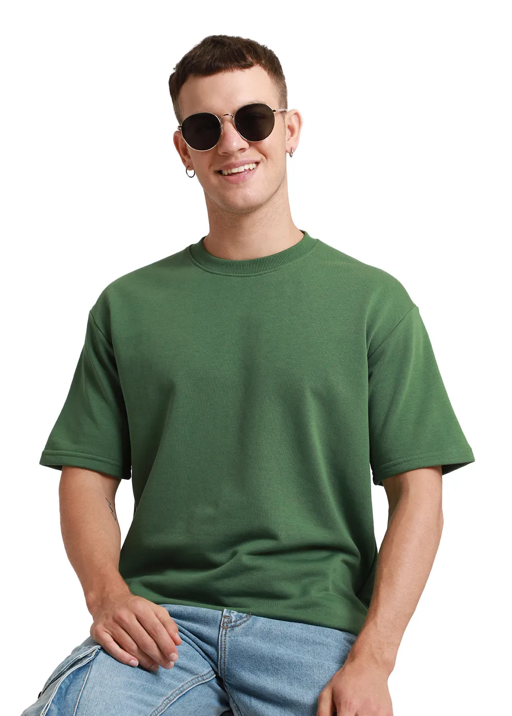 Hunter Green Oversized Basic T-shirt