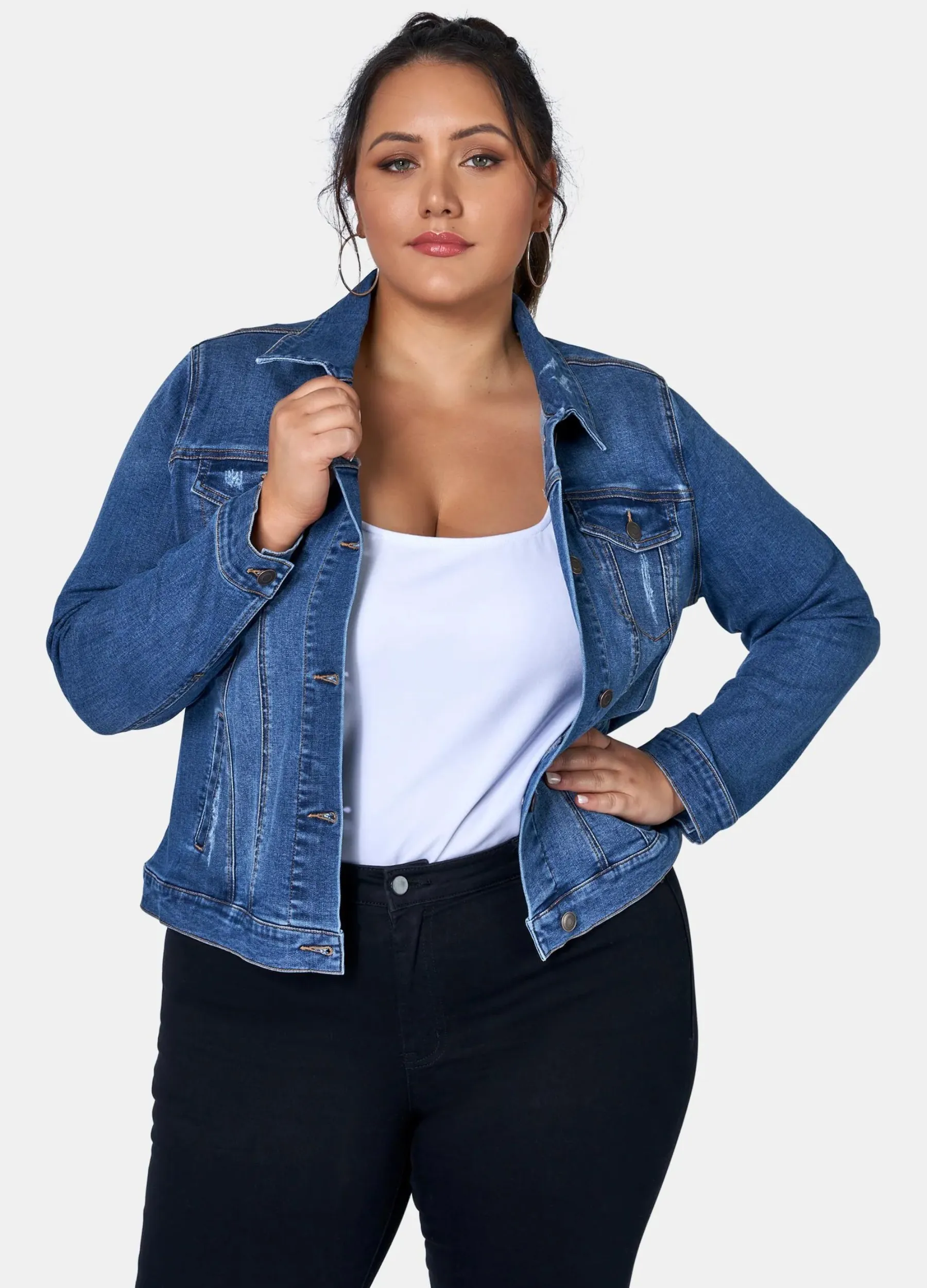 Indigo Tonic - Long Sleeve Denise Denim Jacket - Mid Wash