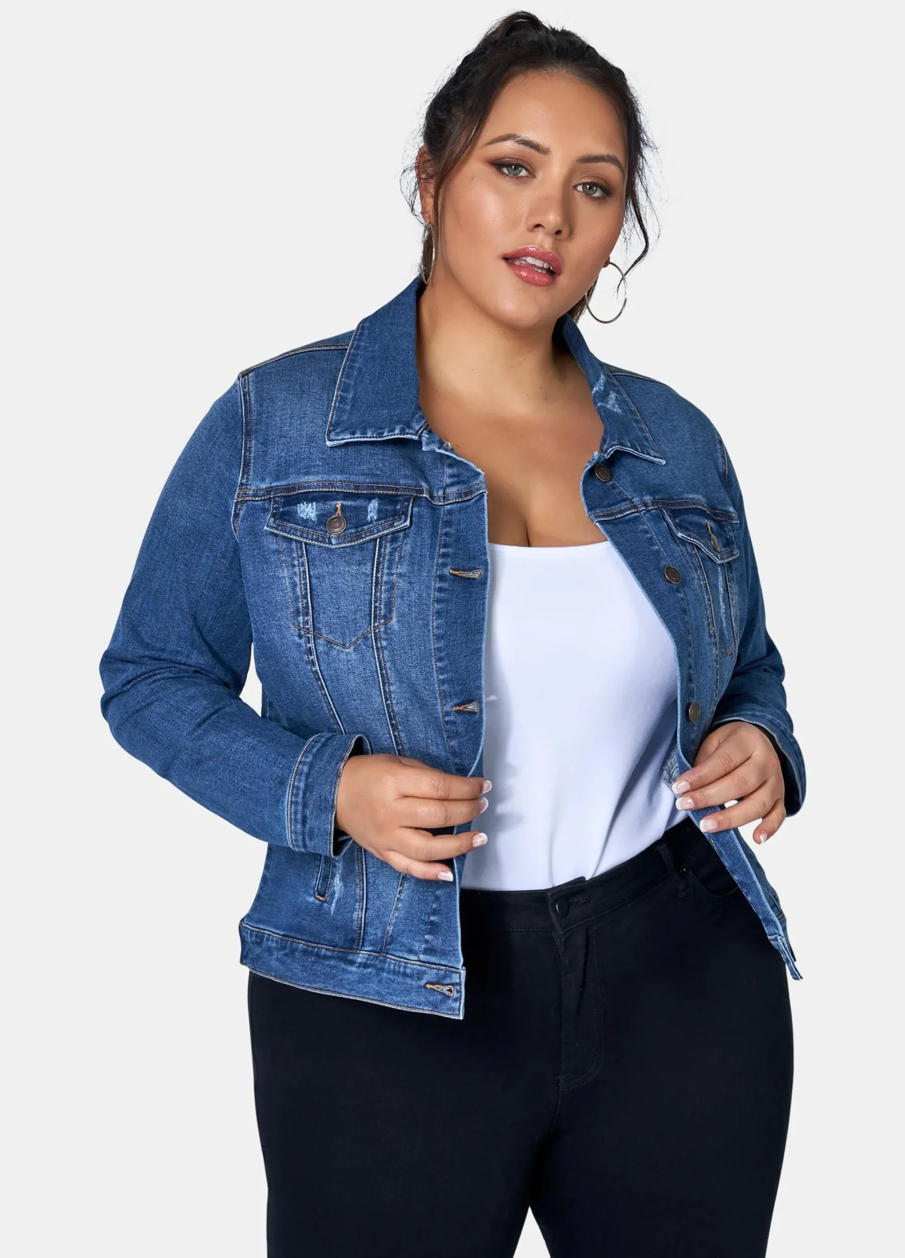 Indigo Tonic - Long Sleeve Denise Denim Jacket - Mid Wash