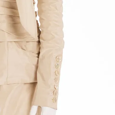 Jean Paul Gaultier - As Seen on 2006 Runway Collection - 2PC Creme Blazer and Skirt - IT 44