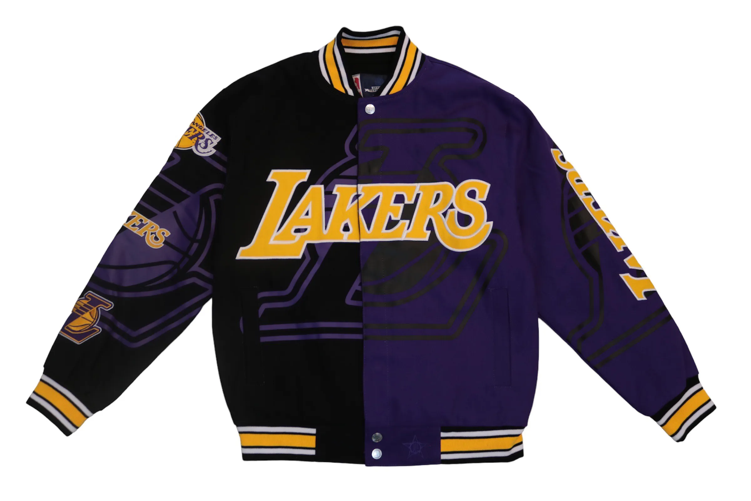 Lakers Split Design Button Down Jacket