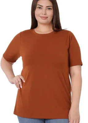 Lina Solid Tee- Rust (Plus)