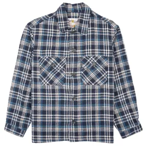 Over Shirt - Triple Yarn Twill Check Brush - Navy