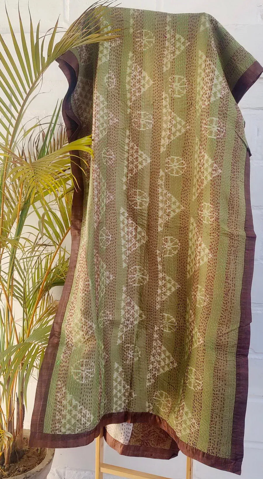 PURE SILK RUSTY BROWN SUIT FABRIC SET