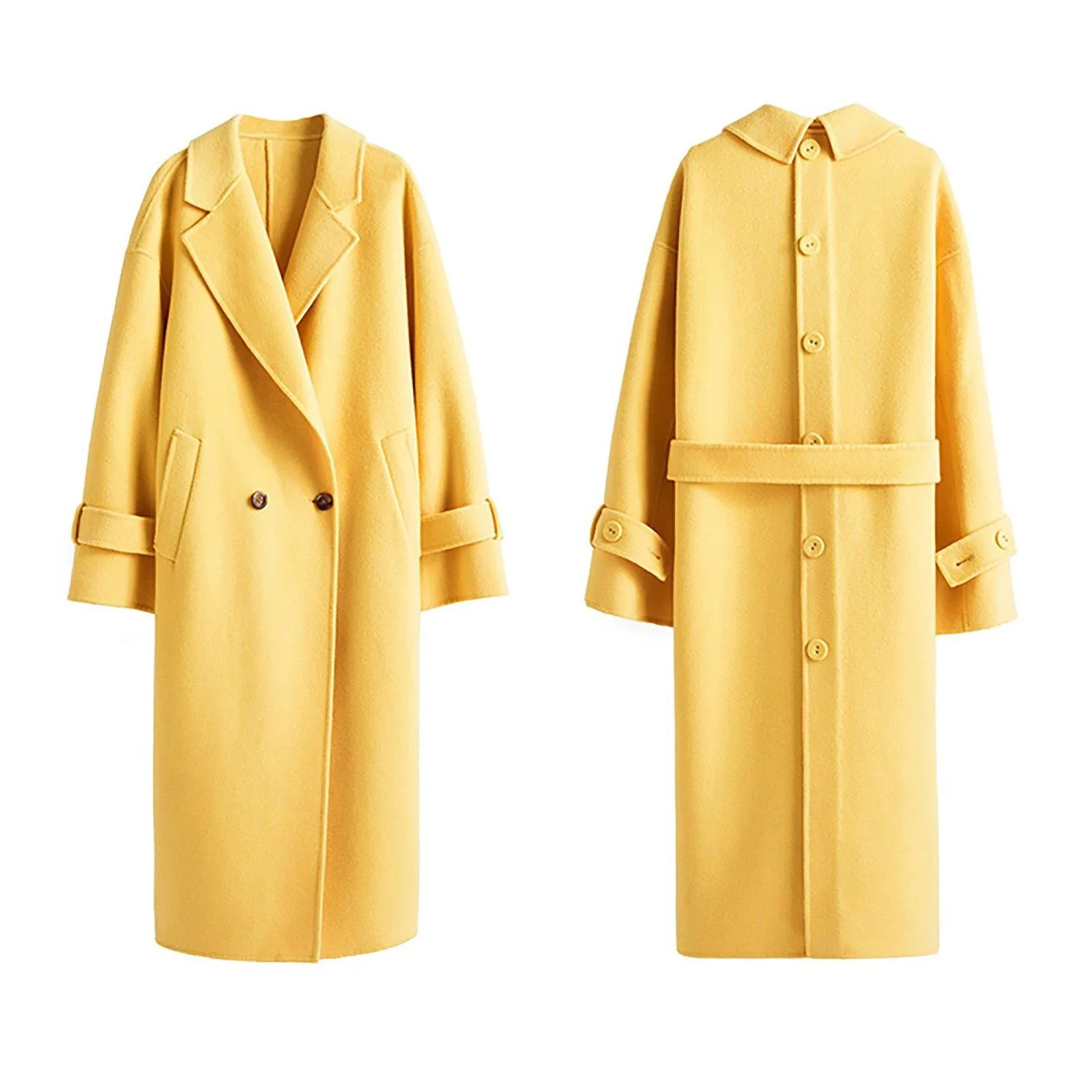 Two Button Belted Wool Coat